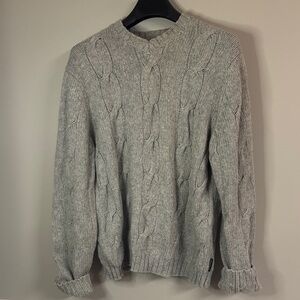 Gray Cable Knit Men's Sweater